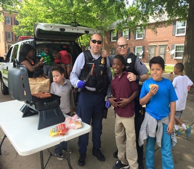 Officers at a surprise BBQ thrown by the unit. Photo courtesy of Alexandria, Virginia, Police Department