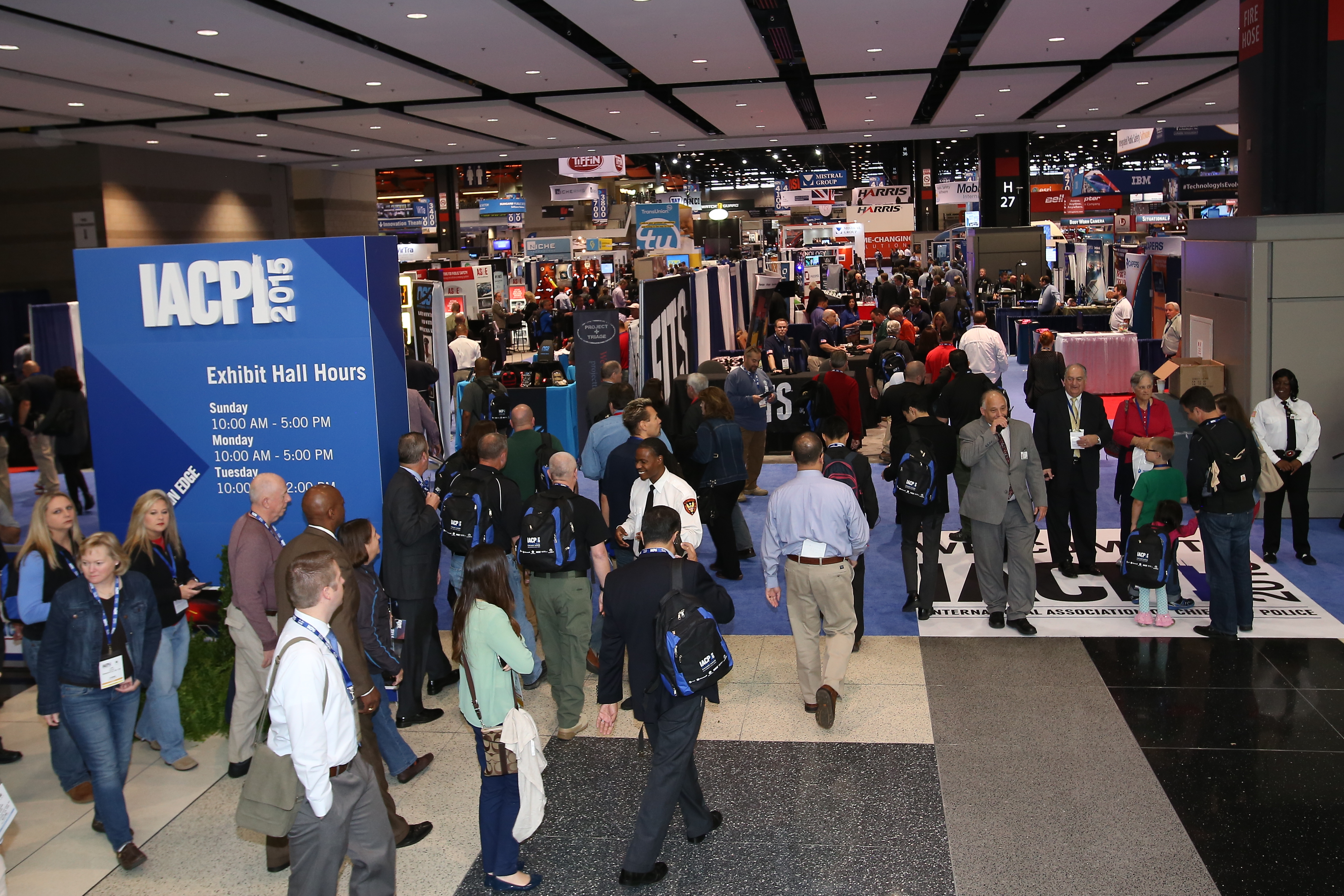 Attendees enter the Exposition Hall 