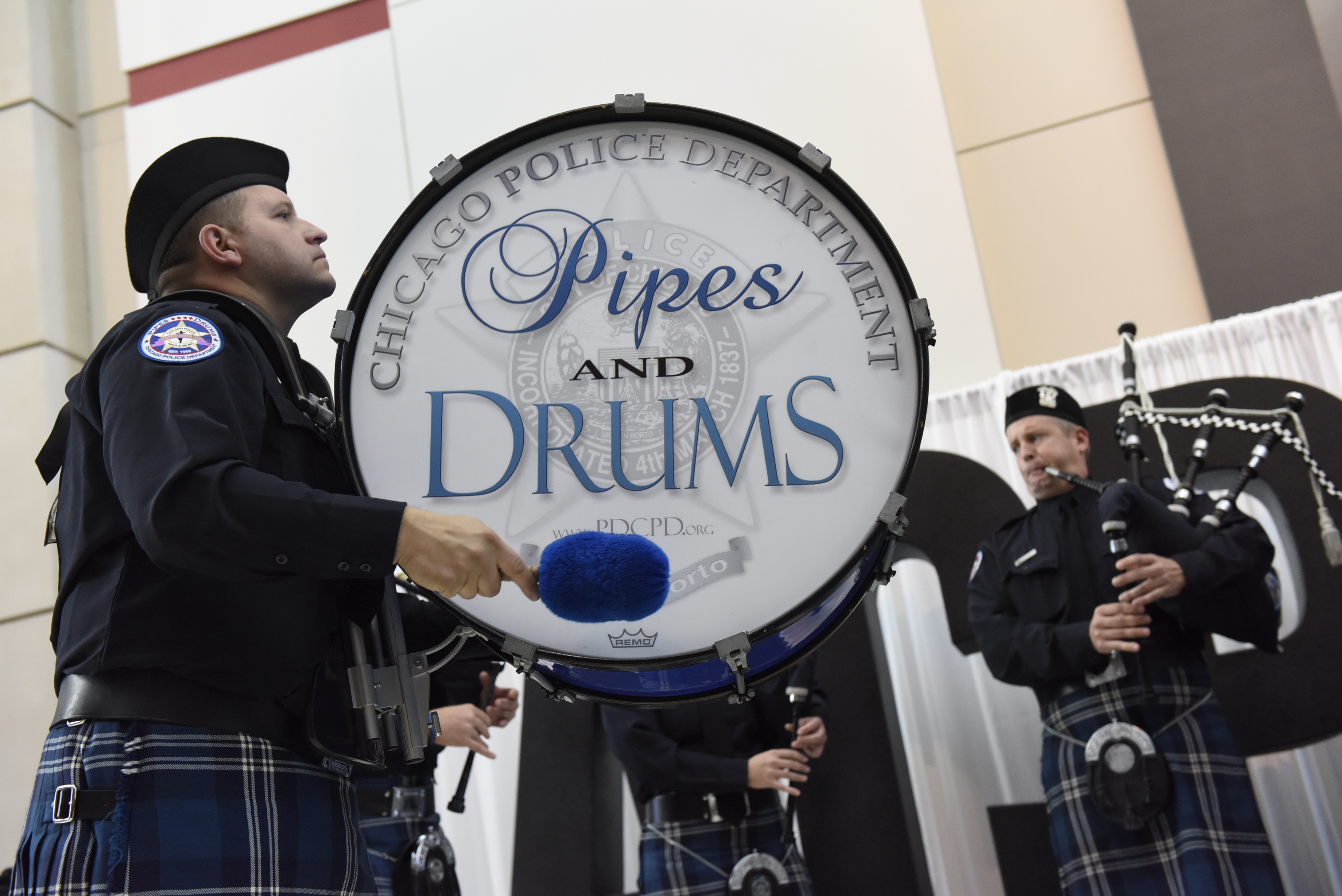 Chicago Police Department Pipes and Drums kicks off the IACP 2015 Ribbon Cutting Ceremony.