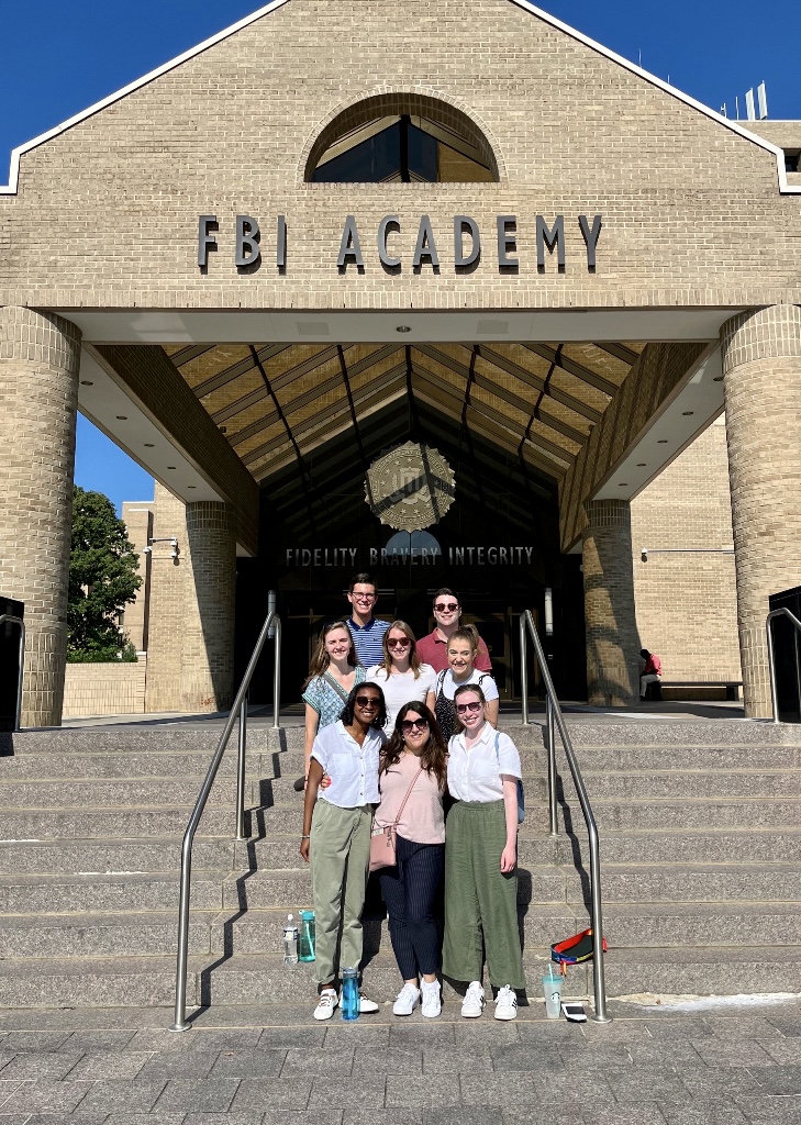 Internship tour of the FBI National Academy in August of 2022.