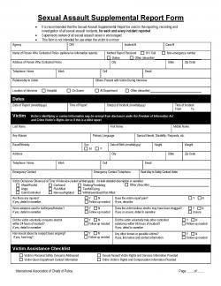 Sexual Assault Supplemental Report Form