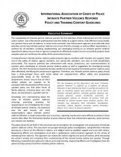 Intimate Partner Violence Response Policy and Training Content Guidelines